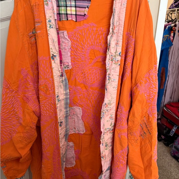 MAGNOLIA PEARL Orange and Pink Patchwork KIMONO worn once!
**must sell. - Picture 7 of 8